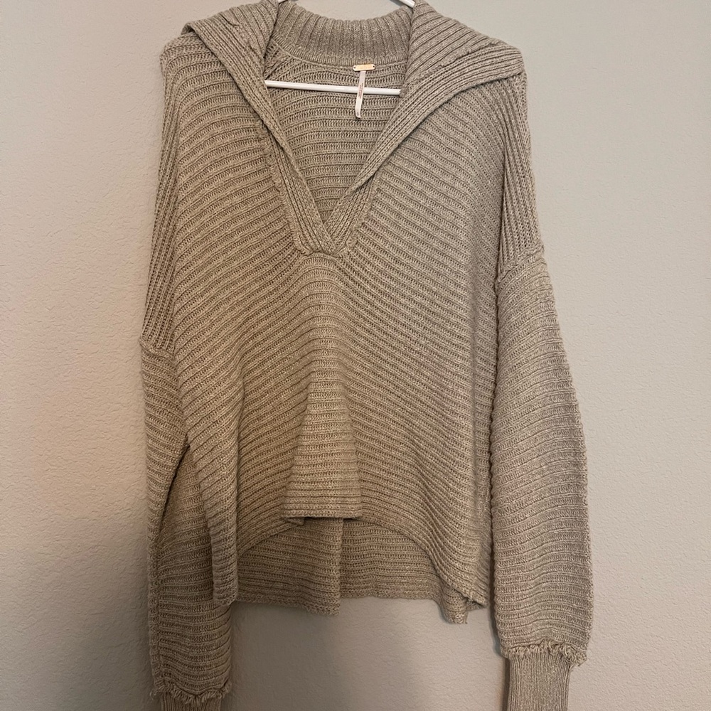 Free people tan/grey sweater